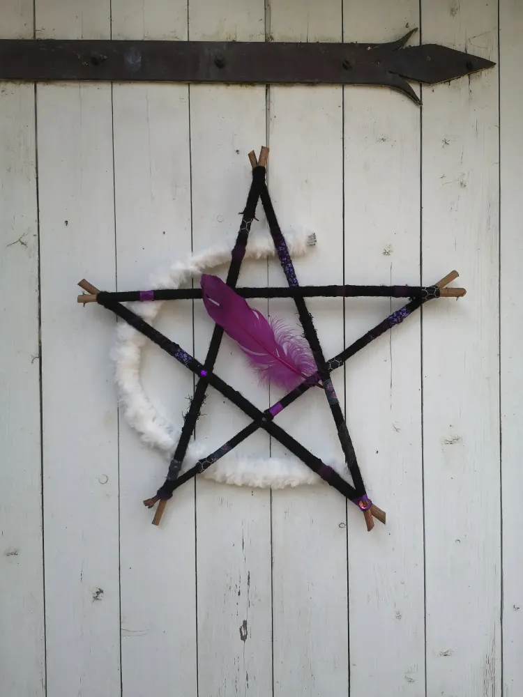 Pentacle union de la lune et de la sorcière